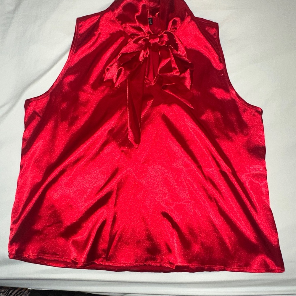 Red satin dress blouse